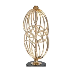 Gouden metalen tafellamp met zwarte lampenkap Ø 20×58,5 cm Gouden metalen tafellamp met zwarte lampenkap Ø 20×58,5 cm