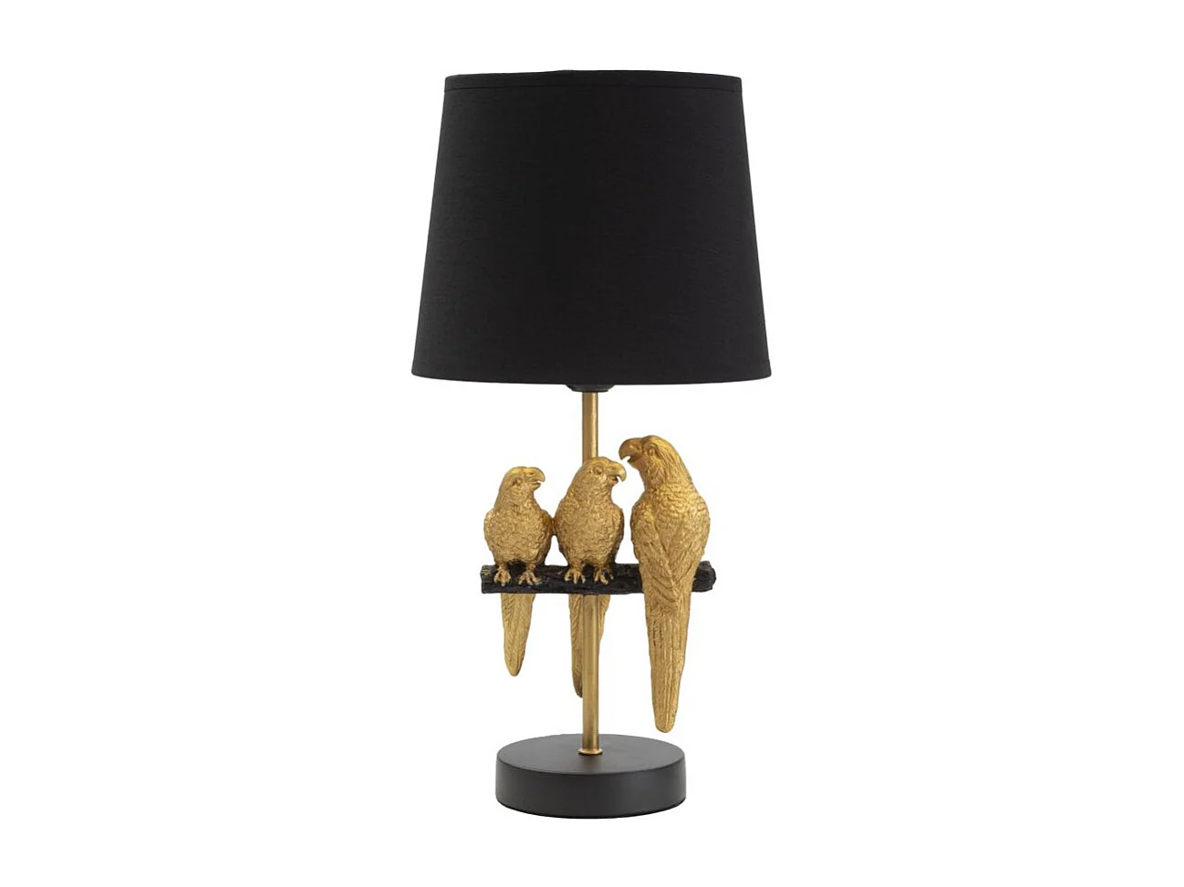 Gouden metalen tafellamp met papegaaien Ø 20x39 cm