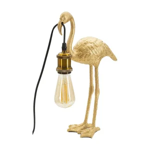 Gouden hars flamingo tafellamp 25×11,5×39,5 cm Gouden hars flamingo tafellamp 25×11,5×39,5 cm