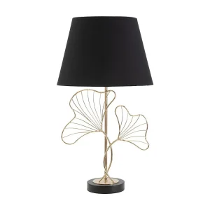 Gouden metalen tafellamp met bladeren Ø cm 30×60