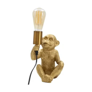 Gouden tafellamp in de vorm van een aap van hars, 17×14,5×25 cm Gouden tafellamp in de vorm van een aap van hars, 17×14,5×25 cm