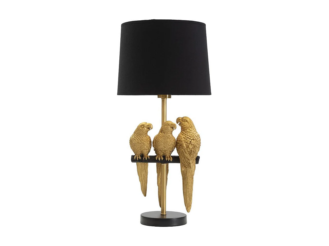 Gouden metalen tafellamp met papegaaien Ø cm 30x62,5