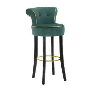 Groene stoffen kruk met rugleuning 46x48x96 cm Groene stoffen kruk met rugleuning 46x48x96 cm