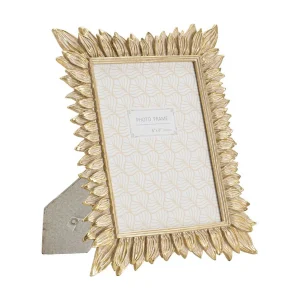 Gouden harslijst met bloemblaadjes 23×1,8×28 cm Gouden harslijst met bloemblaadjes 23×1,8×28 cm