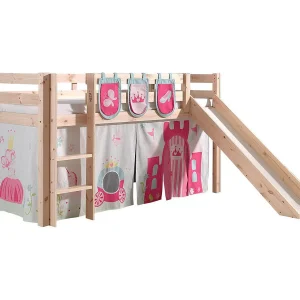Glijbed 90×200 cm met tent en 3 prinsessenzakken massief grenen licht Pino Glijbed 90×200 cm met tent en 3 prinsessenzakken massief grenen licht Pino