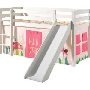 Glijbed 90×200 cm met witte massief grenen springtent Pino Glijbed 90×200 cm met witte massief grenen springtent Pino