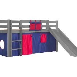 Glijbed 90×200 cm met grijs massief grenen dominotent Pino Glijbed 90×200 cm met grijs massief grenen dominotent Pino