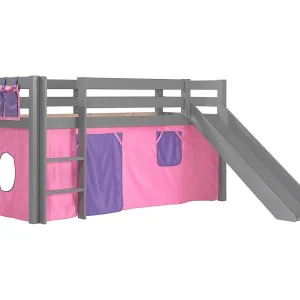Glijbed 90×200 cm met bella tent massief grenen grijs Pino