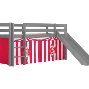 Glijbed 90×200 cm met Pino grijze massief grenen clowntent Glijbed 90×200 cm met Pino grijze massief grenen clowntent