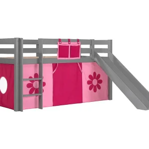 Glijbed 90×200 cm met grijs massief grenen bloementent Pino Glijbed 90×200 cm met grijs massief grenen bloementent Pino