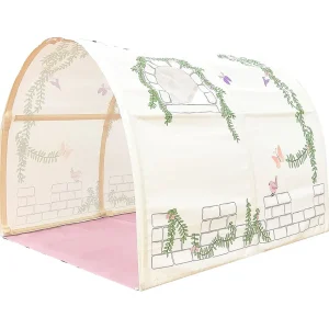 Glijbed 90×200 cm met tent en tunnel tegen grijs massief grenen Pino Glijbed 90×200 cm met tent en tunnel tegen grijs massief grenen Pino