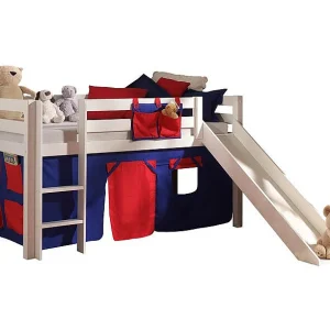 Glijbed 90×200 cm met wit massief grenen dominotent Pino Glijbed 90×200 cm met wit massief grenen dominotent Pino