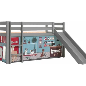 Glijbed 90×200 cm met grijs massief grenen dierentent Pino Glijbed 90×200 cm met grijs massief grenen dierentent Pino