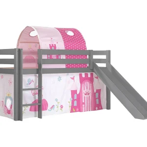 Glijbed 90×200 cm met tent en prinsessentunnel massief grenengrijs Pino Glijbed 90×200 cm met tent en prinsessentunnel massief grenengrijs Pino