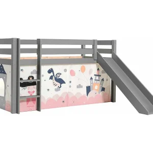 Glijbed 90×200 cm met Pino grijze massief grenen kasteeltent Glijbed 90×200 cm met Pino grijze massief grenen kasteeltent