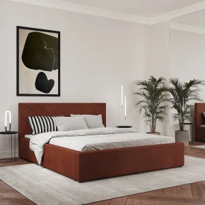 Gestoffeerd bed Fargo, 200 x 140 cm, Karamel