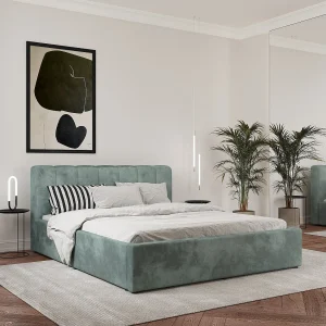 Gestoffeerd bed Almo, 200 x 160 cm, Turkoois Gestoffeerd bed Almo, 200 x 160 cm, Turkoois