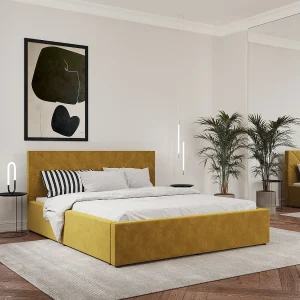 Gestoffeerd bed Fargo, 200 x 140 cm, Oker