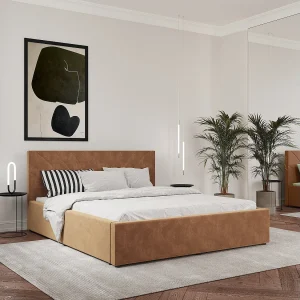 Gestoffeerd bed Fargo, 200 x 140 cm, Beige