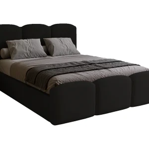 Gestoffeerd bed 140×200 Capri met metalen lattenbodem – fluweel, Zwart (Magic Velvet 2219) Gestoffeerd bed 140×200 Capri met metalen lattenbodem – fluweel, Zwart (Magic Velvet 2219)