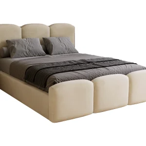 Gestoffeerd bed 140×200 Capri met metalen lattenbodem – fluweel, Beige (Magic Velvet 2201) Gestoffeerd bed 140×200 Capri met metalen lattenbodem – fluweel, Beige (Magic Velvet 2201)
