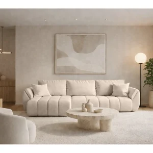 Hoekbank met slaapfunctie en opbergvak TOKYO PREMIUM, stof WIND, Beige, Links Hoekbank met slaapfunctie en opbergvak TOKYO PREMIUM, stof WIND, Beige, Links