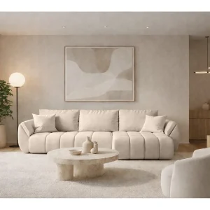 Hoekbank met slaapfunctie en opbergvak TOKYO PREMIUM, stof WIND, Beige, Rechts Hoekbank met slaapfunctie en opbergvak TOKYO PREMIUM, stof WIND, Beige, Rechts
