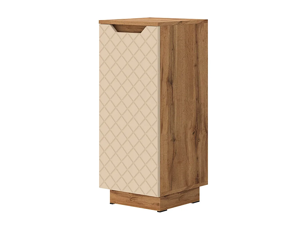 Halfhoge kast eiken/kasjmier met tegelstructuur 33.4x35x81.9 lotta
