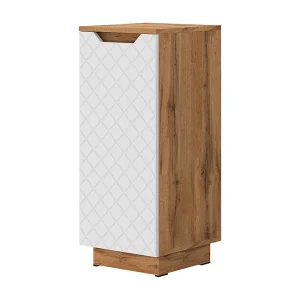 Halfhoge kast eiken/wit met tegelstructuur 33.4x35x81.9 lotta Halfhoge kast eiken/wit met tegelstructuur 33.4x35x81.9 lotta
