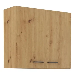 Hangkast MODENA 80 cm ambachtelijke eik en mat zwart, 2 draaideuren, verstelbare planken, softclose Hangkast MODENA 80 cm ambachtelijke eik en mat zwart, 2 draaideuren, verstelbare planken, softclose