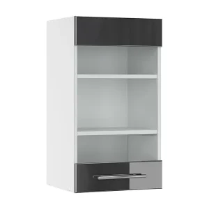 Glazen keukenkast antraciet hoogglans 40×34.1×72 fame-line Glazen keukenkast antraciet hoogglans 40×34.1×72 fame-line