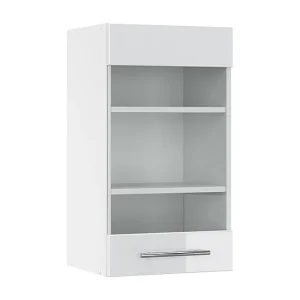 Glazen keukenkast wit hoogglans 40×34.1×72 fame-line