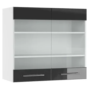 Glazen keukenkast antraciet hoogglans 80×34.1×72 fame-line Glazen keukenkast antraciet hoogglans 80×34.1×72 fame-line