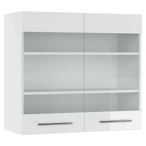 Glazen keukenkast wit hoogglans 80×34.1×72 fame-line Glazen keukenkast wit hoogglans 80×34.1×72 fame-line