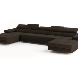 Hoekbank OMBRA van fluweel met slaapfunctie Braun Hoekbank OMBRA van fluweel met slaapfunctie Braun