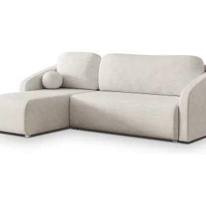 Hoekbank MARELLO van fluweel met slaapfunctie Creme Hoekbank MARELLO van fluweel met slaapfunctie Creme
