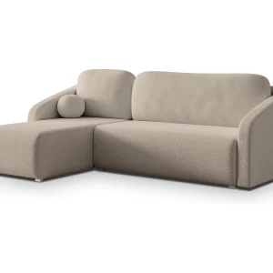 Hoekbank MARELLO van fluweel met slaapfunctie Beige Hoekbank MARELLO van fluweel met slaapfunctie Beige