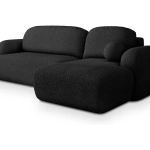 Hoekbank MODENZA van fluweel met slaapfunctie Schwarz