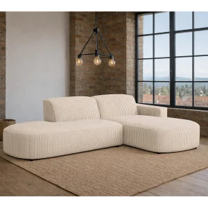 Hoekbank Cursal Atelier, stof Poso, beige, rechts Hoekbank Cursal Atelier, stof Poso, beige, rechts