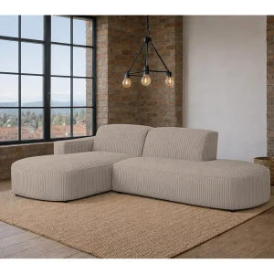 Hoekbank Cursal Atelier, stof Poso, donkerbeige, links Hoekbank Cursal Atelier, stof Poso, donkerbeige, links