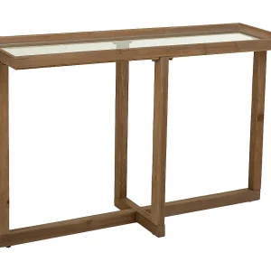 Halset van bruin hout en glas Halset van bruin hout en glas