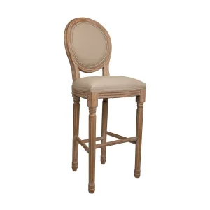 Gestoffeerde houten kruk Gestoffeerde houten kruk