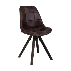 Gestoffeerde houten stoel, bruin Gestoffeerde houten stoel, bruin
