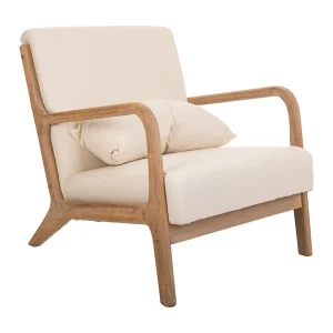 Gestoffeerde houten fauteuil Gestoffeerde houten fauteuil