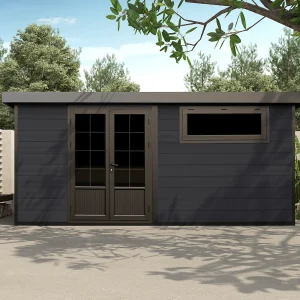 Tuinhuis van composiethout 28 mm antraciet of donker naturel – 17,2 m² – HAZELTON Tuinhuis van composiethout 28 mm antraciet of donker naturel – 17,2 m² – HAZELTON