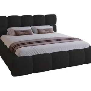 Gestoffeerd bed 140×200 Lucca – bed met opbergruimte, bouclé, metalen lattenbodem – Zwart (Lambi 13) Gestoffeerd bed 140×200 Lucca – bed met opbergruimte, bouclé, metalen lattenbodem – Zwart (Lambi 13)