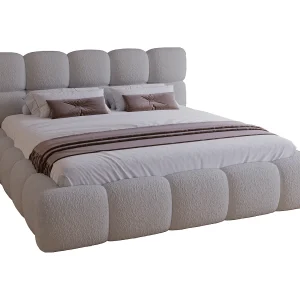 Gestoffeerd bed 140×200 Lucca – bed met opbergruimte, bouclé, metalen lattenbodem – Lichtgrijs (Lambi 11) Gestoffeerd bed 140×200 Lucca – bed met opbergruimte, bouclé, metalen lattenbodem – Lichtgrijs (Lambi 11)