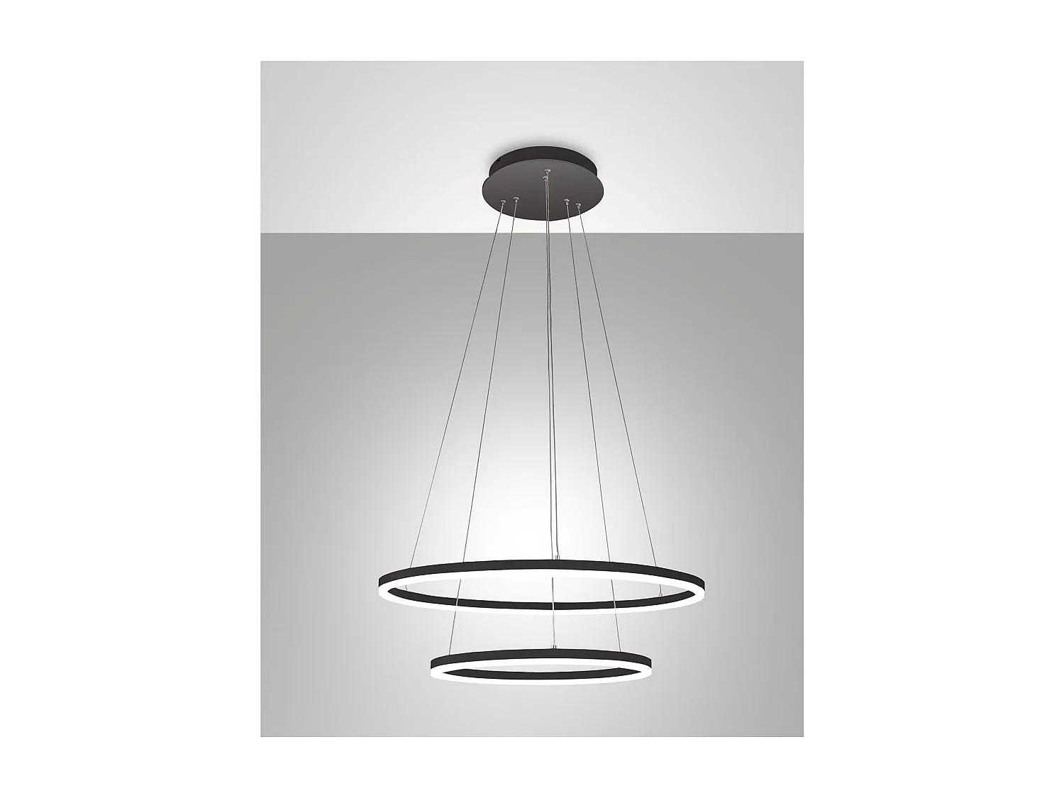 GIOTTO Lustre suspendu LED 52W noir 3508-45-101 Fabas Luce