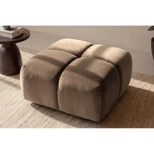 Hocker, Poef, Veloursstof Bluvel, Latte, Averro