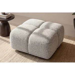Hocker, Poef, Chenille stof Puente, Lichtgrijs, Averro Hocker, Poef, Chenille stof Puente, Lichtgrijs, Averro